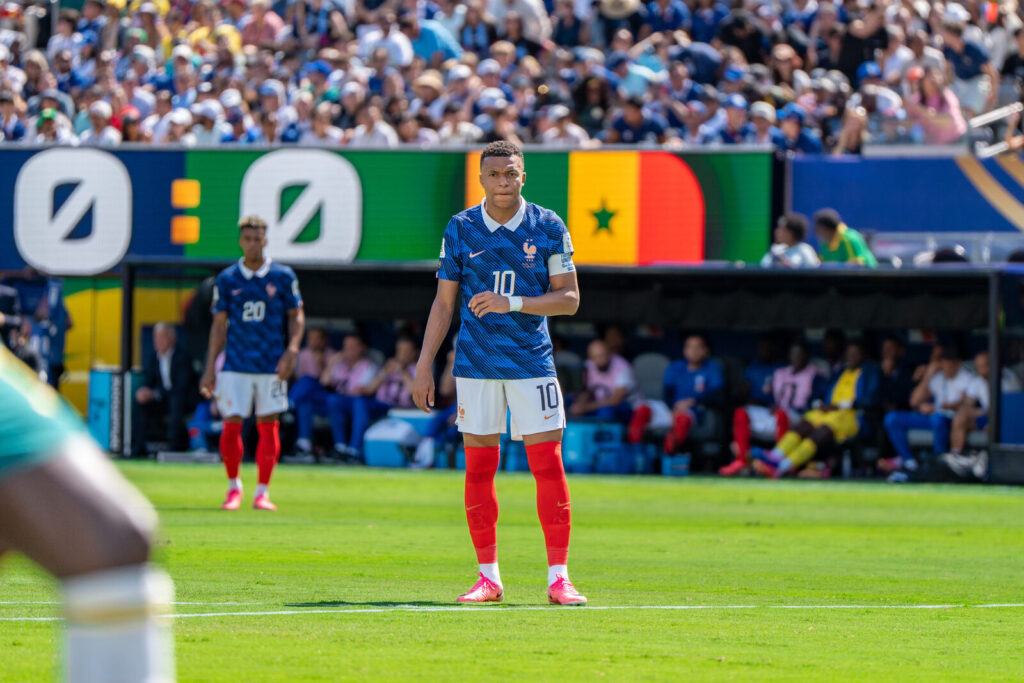 Kylian Mbappe playing for France against Senegal at the 2026 FIFA World Cup