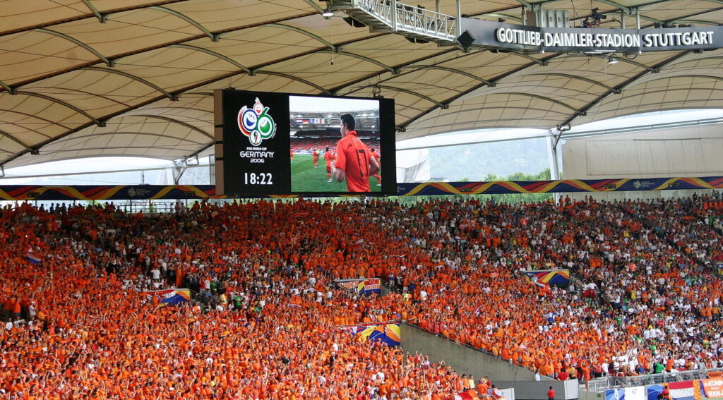 Netherlands fans packed into a stadium during the 2006 FIFA World Cup